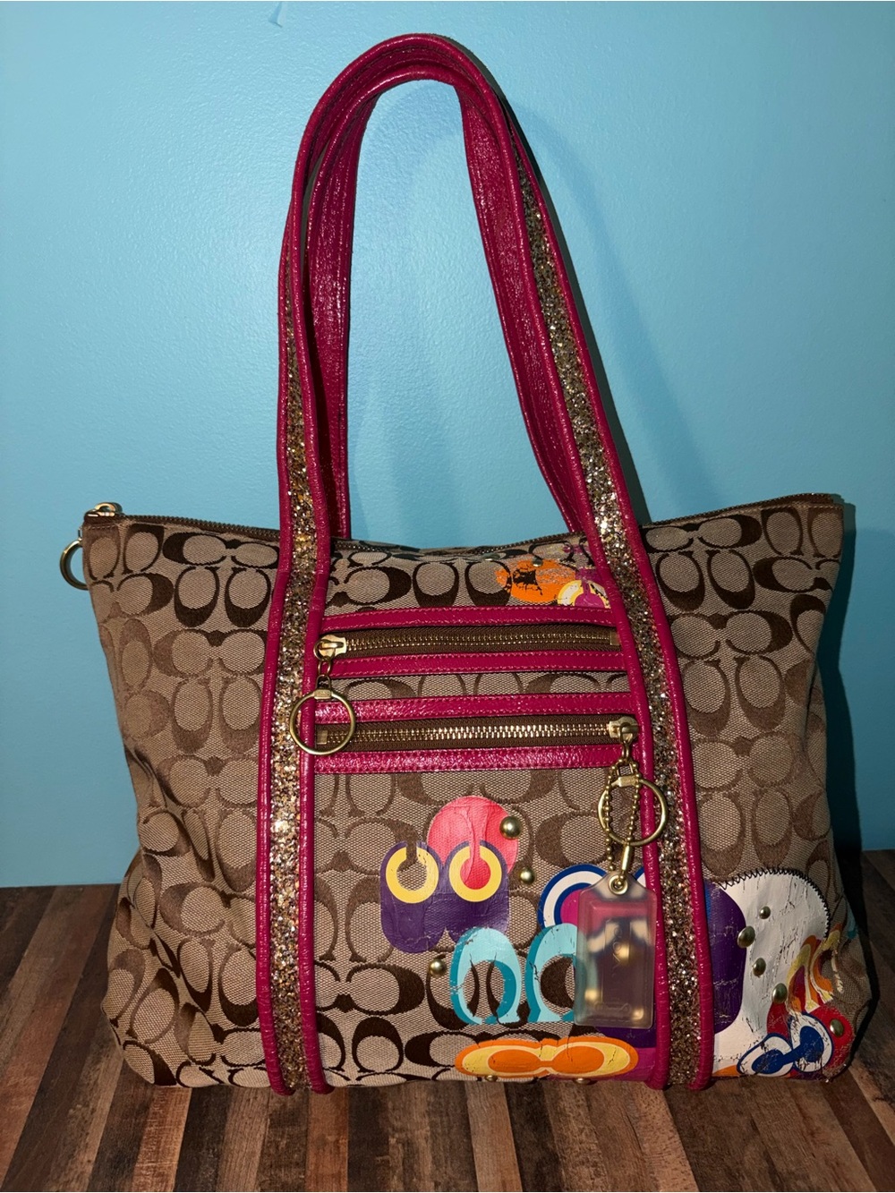 Coach Poppy Glitter Pop C Tote